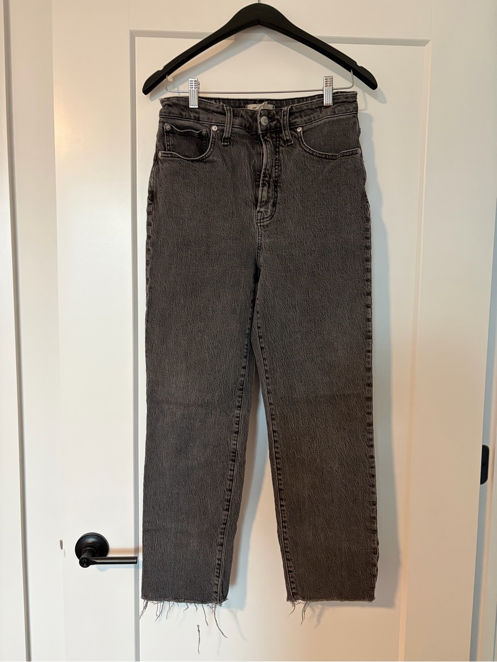 Madewell Straight Leg Jeans in Washed Black